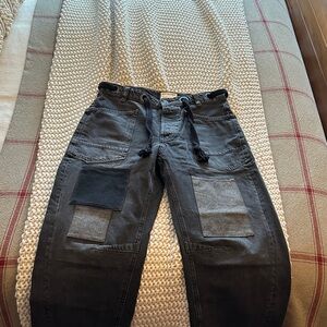 Free People Moxie Women's Black Patchwork Jeans